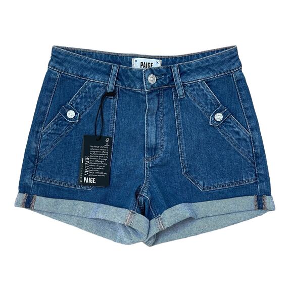 NWT PAIGE Women's Loren Short High Waisted Boyfriend Relaxed Fit Size 23